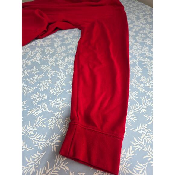 Lands End Mens Sz XL Red Mock Neck Long Sleeve Christmas Santa Photos Tee Shirt - Picture 6 of 9